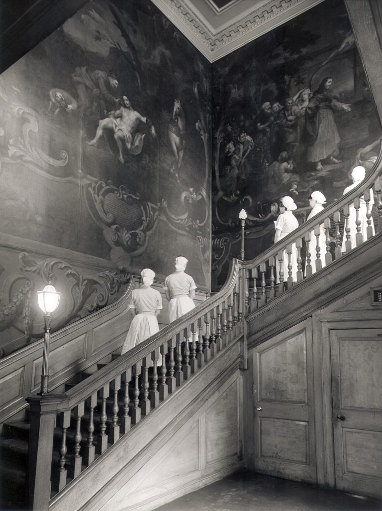 Nurses on the Hogarth Stair in the 1960s