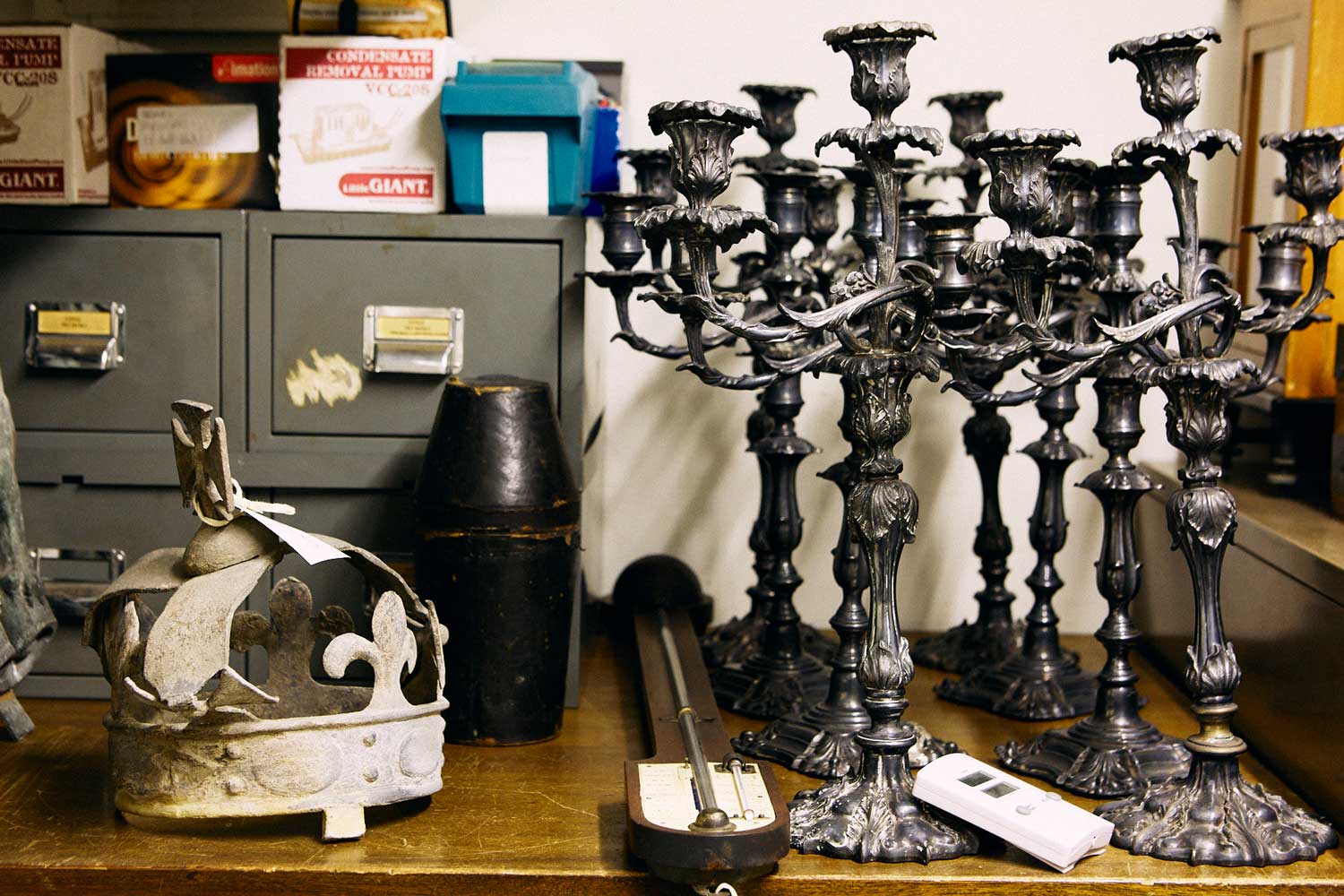 Candlesticks and crown from the Barts museum collections